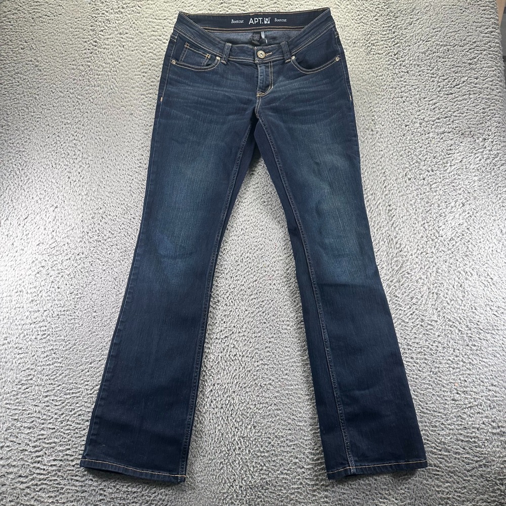 Apt. 9 Jeans Women 30x32 Blue Cotton Denim Bootcut Faded Stretch Western Cowgirl